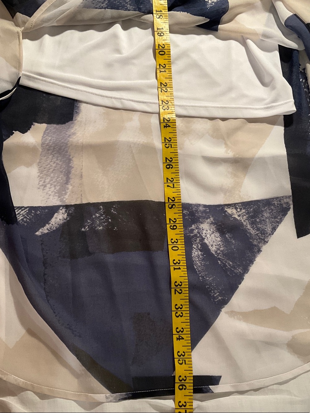 Alfani Abstract short sleeve tunic shirt w/ white tee - Picture 8 of 8